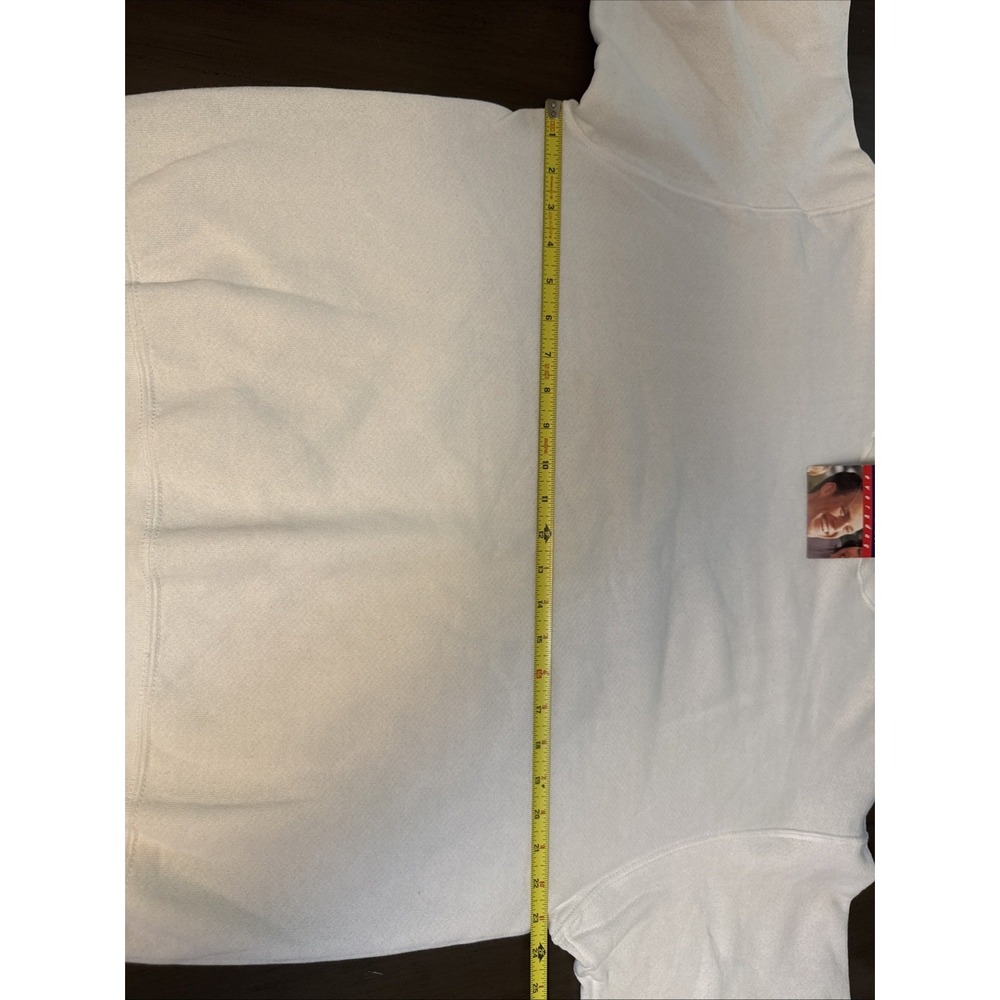 Fruit of The Loom Mens L White CrewNeck Sweater 90s Vintage Deadstock Retro Y2K - Picture 5 of 12